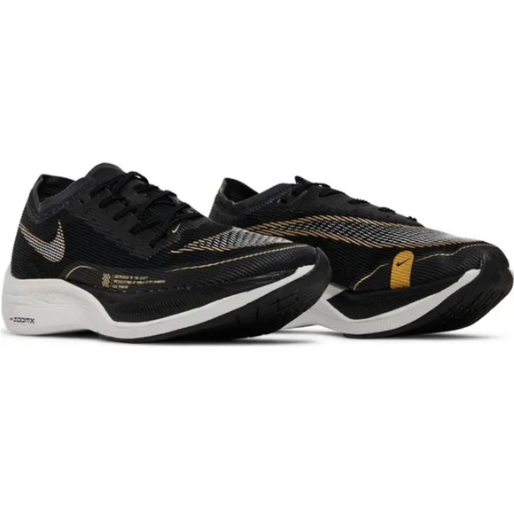 Nike Shoes - Nike ZoomX Vaporfly Next% Women Shoes Black White Metallic Gold Sz 8 CU4123 001